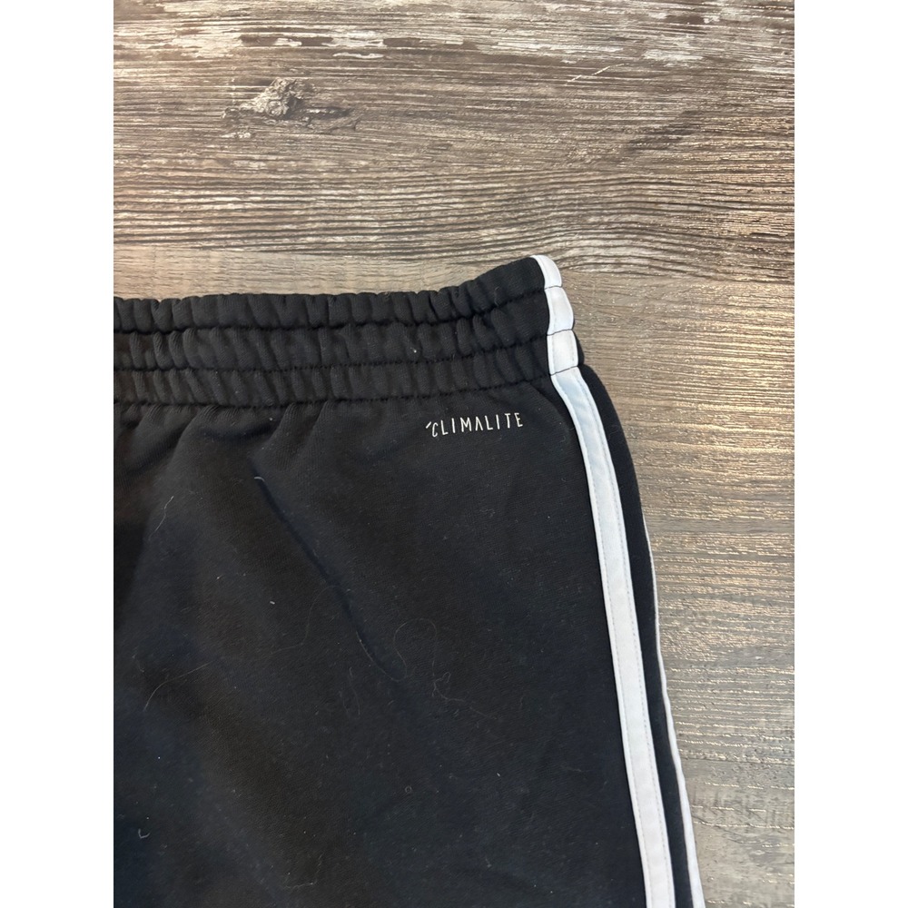 Adidas Climalite Joggers Mens Large Black White 3-Stripe Tapered Sweatpants - Picture 3 of 4
